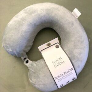 Travel Pillow, Gray Velvet, NWT